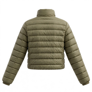 Veste matelassée en nylon respirant et écologique pour femme, col montant, coupe-vent, manteau d'hiver zippé, vêtement d'extérieur décontracté et chaud, export BD - Product Image 4
