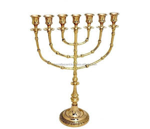 Portavelas de latón de huracán de 7 brazos personalizado al por mayor, portavelas de Metal dorado hecho a mano religioso para decoración del hogar y el jardín - Product Image 4