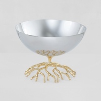Support de service décoratif à un niveau en aluminium plaqué argent avec tête de cerf pour table à manger, décoration de maison et d'hôtel, vente en gros