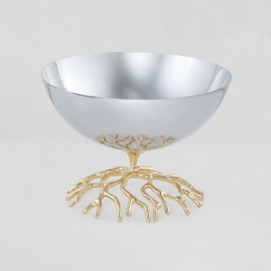 Support de service décoratif à un niveau en aluminium plaqué argent avec tête de cerf pour table à manger, décoration de maison et d'hôtel, vente en gros - Product Image 5