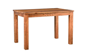 Solid Wood 4 Seater <b>Dining</b> Table Rectangular Hand Carved Wooden Table Straight Leg Classic Minimalist Modern <b>Dining</b> Furniture - Product Image 6