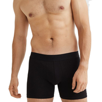 Caleçon Boxer Tricoté Homme Personnalisé de Haute Qualité, Couleur Unie, Respirant, en Spandex/Polyester, Taille Mi-Haute, Vente en Gros