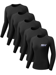 Women's Compression <b>Athletic</b> T-Shirt Slim Fit Moisture Wicking Sport for Gym Running Exercise Wear Custom Made Design Product - Product Image 1