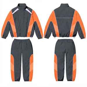 Ensemble veste coupe-vent et t-shirt pour homme, personnalisé, hiver, imperméable, polyester, nylon, vêtements de sport, fabrication OEM - Product Image 1