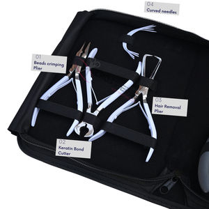 Kit d'outils tout-en-un pour extensions de cheveux blancs avec pince à micro-anneaux, outil de pose de bandes adhésives, peigne à queue et accessoires de sectionnement - Product Image 3