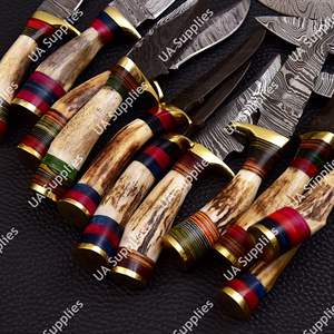 ขายส่ง OEM/ODM มีดทำมือ DIY ด้ามไม้แพคก้า หุ้มทองเหลือง ใบมีดเหล็กดามัสกัส ปลายหยดน้ำ ปรับแต่งได้ ใช้ในชีวิตประจำวัน ตั้งแคมป์ ล่าสัตว์ - Product Image 4