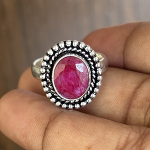 Bague Rétro Classique Bohème en Argent Sterling 925 avec Rubis Original, Bijou Tendance pour Fêtes, Prix d'Usine - Product Image 1