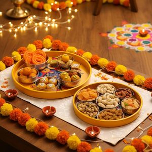 Bandejas y tarros de cuerno hechos a mano con motivos de animales tradicionales Pichwai, con estampado de plata alemana, tacto real, decoración del hogar, boda india, venta al por mayor - Product Image 4