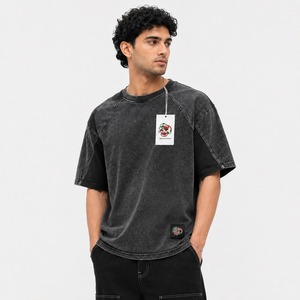 T-shirts pour hommes de haute qualité, personnalisés, en coton lourd 100 %, lavés à l'acide, écologiques, respirants et anti-plis - Product Image 6