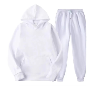 Survêtement décontracté à capuche en molleton avec logo personnalisé, 100 % coton, écologique, anti-humidité, vêtements de sport actifs pour la gym - Product Image 3