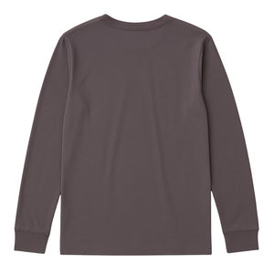 Camiseta de Manga Larga para Hombre, Color Morado Deslavado, 100% Algodón Orgánico de Lujo, Cuello Redondo, Preencogida, Certificada por GOTS, Ajuste Premium y Transpirable - Product Image 2