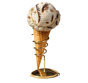 Support pour cornets de crème glacée réutilisable en métal couleur or, moderne, élégant, de haute qualité, écologique, pour la maison et la restauration - Product Image 1