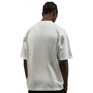 Men Oversized Light Grey T Shirt Short Sleeve Crew Neck Cotton Casual Streetwear Top <b>Small</b> <b>Chest</b> Logo Print Summer Tee - Product Image 6