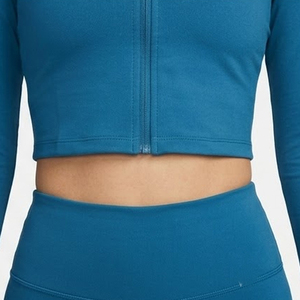 Chaqueta Corta Deportiva para Mujer, Manga Larga, Color Sólido, Cuello Alto, Tejido de Punto, Spandex, Poliéster, Compresión, Cierre de Cremallera, para Entrenamiento - Product Image 5