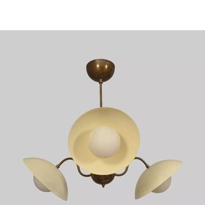 Brass <b>Ceiling</b> Lamp With Frosted Glass <b>Shades</b> 110-240V Suspended Outdoor <b>Lighting</b> Fixture - Product Image 2