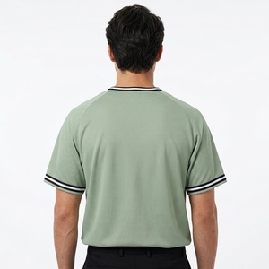 Custom Men's Green Baseball Jersey <b>Short</b> Sleeve <b>Mesh</b> Breathable Button Front Team Name Print Regular Fit All Seasons Apparel - Product Image 4