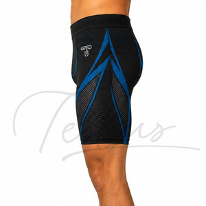 Shorts de compression pour hommes, vêtements de sport et fitness, fabriqués au Pakistan, prix bas, contraste de couleurs. - Product Image 3