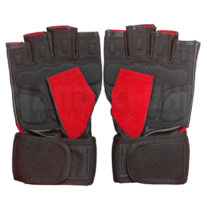 Gants de musculation en PU avec support de poignet et protection de la paume, demi-doigts, boucle réglable, dernier design, haute performance - Product Image 2