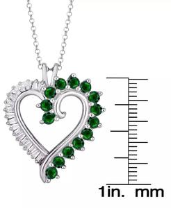 Collana con ciondolo a cuore di baguette con ronde e zirconi simulati | Machy's - Product Image 3