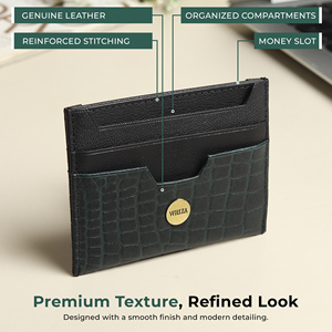 WRIZA Handcrafted Genuine Leather RFID Protected Card Holder with 6 Card Slots for Men & Women. - Product Image 5