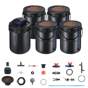 Sistema Idroponico RDWC a 4 Secchi da 5 Galloni per Coltura in Acqua Profonda con Irrigazione a Goccia Ricircolante per Fattorie, Componente Motore Nuovo/Usato - Product Image 1