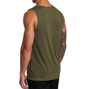 เสื้อกล้ามผู้ชายสีเขียวมะกอกทรงเข้ารูป น้ำหนักเบา ผ้าฝ้าย 100% สำหรับออกกำลังกาย ป้องกันขนร่วง - Product Image 3