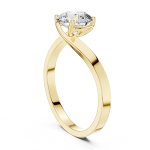 Bague élégante en diamant de laboratoire, or, joaillerie fine, bijou de mode haut de gamme, élégant, pour fiançailles, cadeau de luxe, 1 carat, taille brillant - Product Image 3