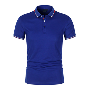 Polo de Piqué de Algodón para Hombre, Color Azul Sólido, Talla Grande, Último Modelo - Product Image 1