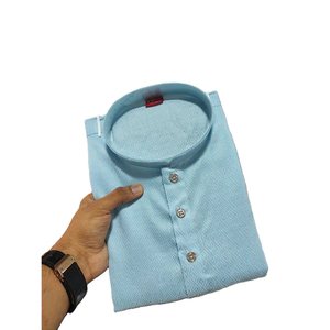 DISEÑADOR JACQUARD SEDA LISTO para USAR HOMBRE KURTA PIJAMA SKY Achkan Bandhgala Sherwani - Product Image 1