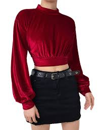 Women's V-Neck <b>Crop</b> <b>Top</b> Short Sleeve Letter Print Slim Fit Casual T-Shirt <b>Red</b> - Product Image 5