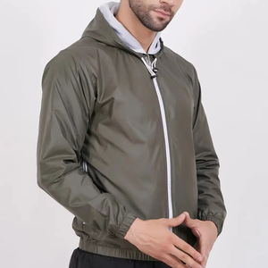 RTS OEM Custom <b>Men</b>’s <b>Lightweight</b> Hooded Windbreaker <b>Jacket</b> – Waterproof, Breathable, Zip-Up Outdoor Sports Coat - Product Image 5