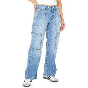 OEM Women Loose Baggy Denim <b>Jeans</b> Casual Oversize Full Length Loose Streetwear Autumn Stone Washed Denim Pants - Product Image 2