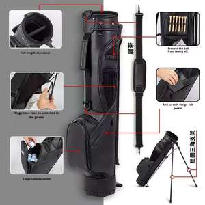 Sac de golf pliable en cuir PU de qualité supérieure, durable, imperméable, avec support automatique et housse de pluie assortie pour demi-jeu - Product Image 3