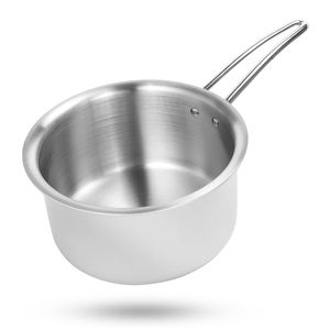 Casserole en acier inoxydable avec couvercle, design minimaliste rond, pour cuisinière à gaz et à induction - Product Image 1