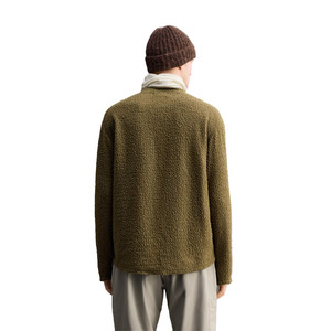 Pull col roulé vert olive en maille, coupe oversize, couleur unie, décontracté, pour l'hiver, 100 % acrylique polaire anti-boulochage - Product Image 2