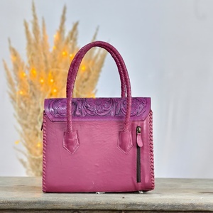 Bolso Tote de Cuero 100% Genuino, Estilo Bohemio, Diseño Artesanal, para Uso Diario, con Cierre de Cremallera, Dos Asas, Portátil - Product Image 2