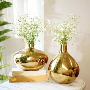 Vase à fleurs décoratif moderne en acier inoxydable fait main, élégant vase de table pour salon et décoration florale de mariage - Product Image 5
