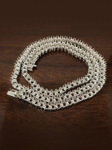 Base de collar en bruto de plata 925 para montaje de cadena tipo tenis, con engaste de punta redonda de 4 mm, para fabricación de joyas, de fábrica de engastes en bruto - Product Image 2