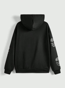 Sweat-shirts à capuche personnalisés pour hommes, imprimés avec des motifs en strass, jersey en polyester/coton, streetwear d'automne, imprimé à l'écran, couleur verte sur le côté - Product Image 3