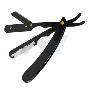 Rasoir droit professionnel pour hommes, durable, noir, rasoir de barbier, lames de sécurité, poignée antidérapante, salons, usage personnel, vente en gros - Product Image 5