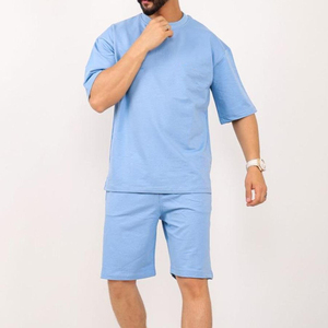 Collection Été 2026 – Costume Homme Haut de Gamme en Coton Tissé 100% à Manches Courtes, Couleur Unie, avec Broderie et Impression de Logo Personnalisés - Product Image 1