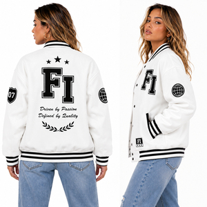 Chaqueta Corta para Mujer, Estilo Universitario, con Parches Bordados de Chenilla, Transpirable y con Diseño Acabado - Superventas - Product Image 3