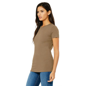 Camiseta de Cuello Redondo Ajustada para Mujer, Diseño Exclusivo, Algodón Premium, Manga Corta, Ropa Casual, Venta al Por Mayor, Fábrica OEM - Product Image 3