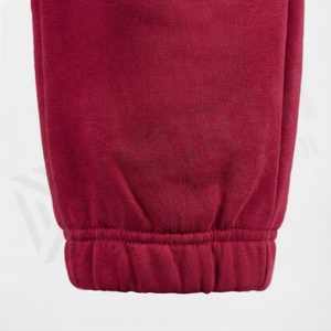 Ensemble de survêtement pour homme en coton rouge uni à capuche, sweat-shirt et pantalon décontractés, coupe classique, pour l'automne - Product Image 6