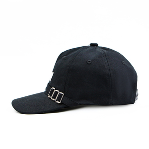 Casquette de baseball unisexe décontractée noire à 6 panneaux avec motif de fruits à pois Y2K imprimé par transfert thermique et boucle métallique - Product Image 2
