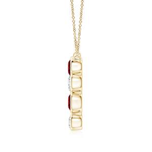 14K 18K Solid Gold Bezel-Set IGI Certified Scattered Red <b>Ruby</b> & Diamond Charm Pendant <b>Necklace</b> Handmade Fine Jewelry Pendant OEM - Product Image 2