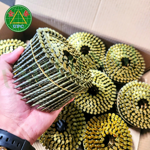 Venta Directa de Fábrica: 4500 Uds. Clavos en Espiral de 2-1/2 Pulgadas con Anillo/Lisa/Vástago Roscado, Recubiertos de Amarillo para Pistola Neumática, de Vietnam - Product Image 1