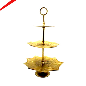 Elegante Soporte Decorativo de 3 Niveles para Cupcakes, Diseño de Araña, Soporte de Metal Dorado para Cupcakes - Product Image 1
