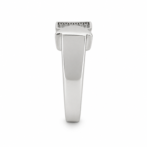 925 Sterling <b>Silver</b> Diamond <b>Mens</b> <b>Ring</b> Matte Finish Geometric Square Design Wedding Party Daily Wear Gift Jewelry Band - Product Image 4