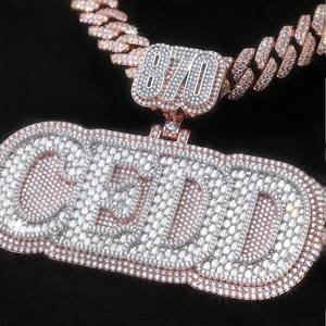 Men Charms Jewelry Iced Out Custom Hip Hop <b>Pendant</b> Lab Diamond 925 Sterling <b>Silver</b> VVS Moissanite Name Letter <b>Initial</b> <b>Pendant</b> - Product Image 5